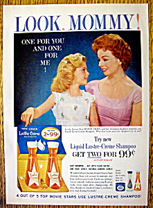 1959 Lustre Creme Shampoo W/jeanne Crain & Daughter