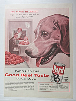 1955 Pard Swift's Dog Food with Dog Looking At Bowl (Image1)