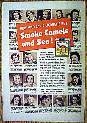 1950 Camel Cigarettes With Pinza, Piazza, Fabray & More