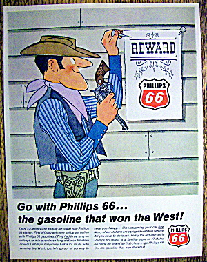 1966 Phillips 66 With Cowboy Hanging Reward Sign