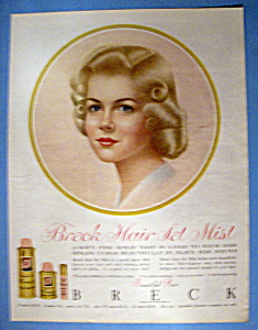 Vintage Ad: 1961 Breck Hair Set Mist W/ Breck Woman