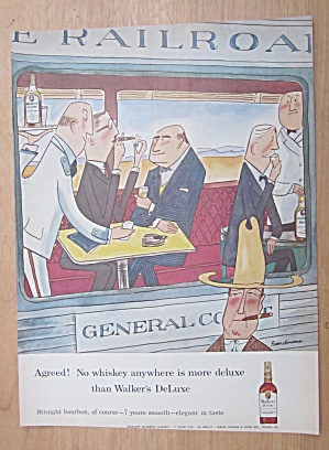 1957 Walker's Deluxe Whiskey with Men on a Train  (Image1)