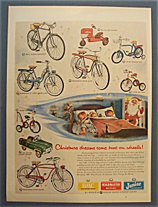 1954 Roadmaster Bikes & Trikes W/ Santa Claus