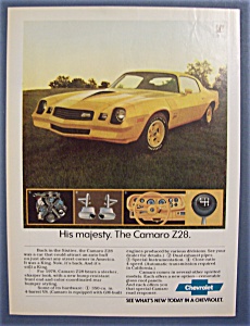 1977 Chevrolet Camaro Ad With Camaro Z28