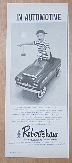 1959 Robertshaw Fulton Controls Co w/Boy & Toy Car  (Image1)