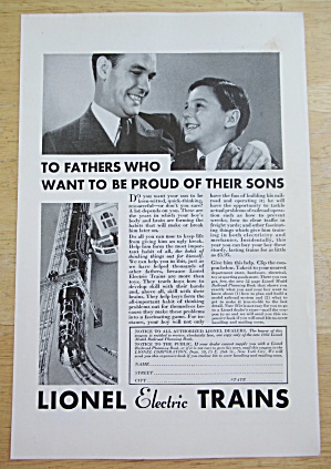 1932 Lionel Electric Trains with Father & Son (Image1)
