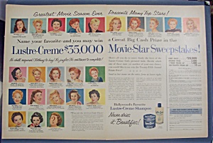 1956 Lustre Creme Shampoo With Numerous Women Stars