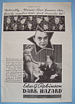 Vintage Ad: 1934 Dark Hazard w/ Edward G. Robinson