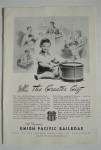 Click to view larger image of 1942 Union Pacific Railroad w/ Little Boy Playing Drum (Image1)