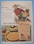 1938 Campbell's Vegetable Soup with Boy & Girl Skating
