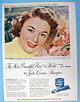 Click to view larger image of Vintage Ad: 1951 Lustre Creme Shampoo w/ Ruth Roman (Image1)