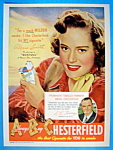 Vintage Ad: 1949 Chesterfield Cigarettes w/Alexis Smith