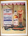 1959 Four Roses Antique Whiskey with Weightlifting Man