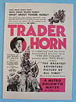 Vintage Ad: 1931 Trader Horn w/ Harry Carey