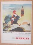 Click to view larger image of 1946 Schenley Whiskey with Rooster Carrying Bottle  (Image1)