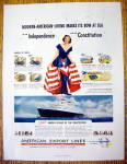 1951 American Export Lines w/ Woman In Patriotic Dress