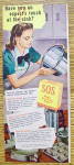 Click to view larger image of 1946 S. O .S. Scouring Pads with Woman Cleaning Pot (Image1)