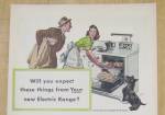 Click to view larger image of 1945 Frigidaire Electric Range with Woman Cooking (Image4)