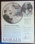 Click to view larger image of 1924 Lorain High Speed Oil Burner w Woman Serving Meal  (Image1)