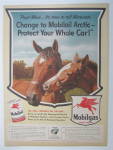 Click to view larger image of 1943 Mobil Gas & Mobil Oil with Two Horses  (Image1)