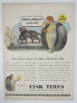 Click to view larger image of 1945 Fisk Tires with Little Boy Looking at Cats  (Image2)