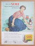 Click to view larger image of 1955 S.O.S. Magic Scouring Pads w/ Woman Cleaning  (Image2)