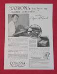 Click to view larger image of 1931 Corona Typewriter with Edgar A Guest (Image1)