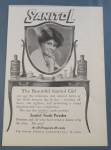 Click to view larger image of 1906 Sanitol Tooth Powder with Woman Smiling In Mirror (Image2)