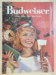 Click to view larger image of 1958 Budweiser Beer with Woman Holding a Glass (Image1)