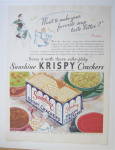 Click to view larger image of 1935 Sunshine Krispy Crackers with Bowls Of Soup  (Image1)