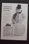 1959 Bell Telephone System w/ Snowman Talking on Phone
