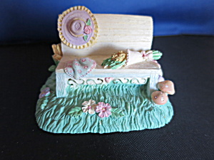 Miniature Easter Bench Figurine Village Accessory