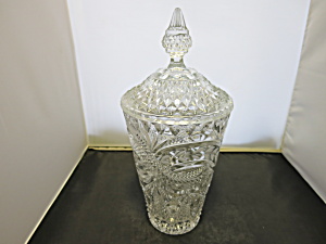 Brilliant Etched Cut Crystal Cookie Jar Unknown Maker