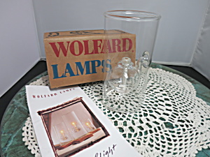 Vintage Wolford Oil Lamp In Box Blown Glass 6 Inches Tall