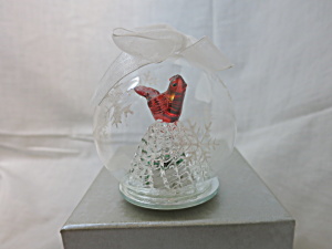 Light Up Color Changing Cardinal Bird Glass Ornament (Image1)