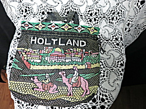Holy Land Beaded Bag Purse Draw String With Handles