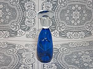 Blown Art Glass Angel Figurine Clear And Cobalt Blue