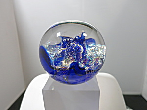Ed Kozlowski Jr Paperweight Gorgeous Dichroic Art Glass Bubble (Image1)