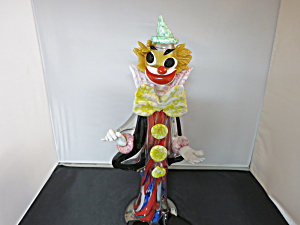 Vintage Murano Art Glass Clown Height 14 In 1950s Imperfections