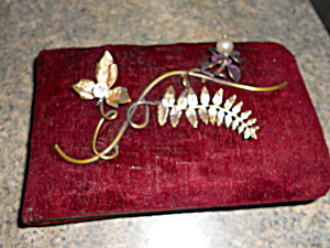 Autograph Book 1890 Velour Cover Jeweled