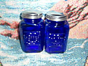 Cobalt Blue Glass Salt And Pepper Shakers