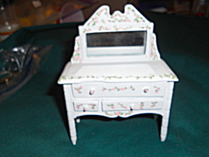 Doll House Dresser Mirror Wood Painted