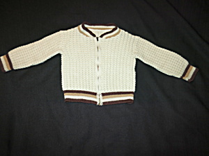 Boys Hand Crochet Cardigan Sweater Size 2 T Zip Up