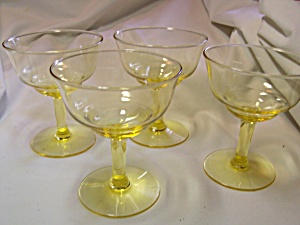 Yellow Champagne Stemmed Glasses Set Of 3