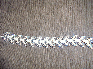 Vintage Rhinestone Bracelet Silver Tone