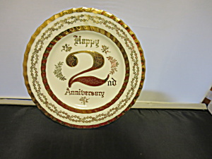 Norcrest China Anniversary Plate Happy 2nd Anniversary