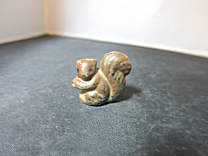 Antique Stoneware Squirrel Miniature Figurine Unmarked