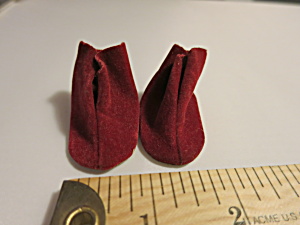 Vintage Doll Accessories Doll Shoes Boot Red Velevet
