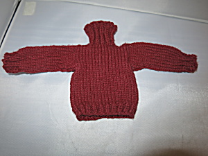 Vintage Barbie Doll Knitted Sweater Maroon Hand Knit