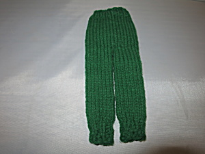 Vintage Barbie Doll Green Pants Hand Knit